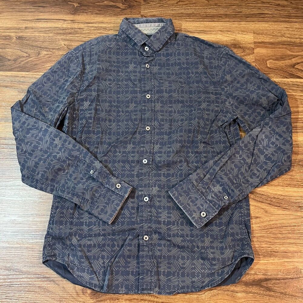 Armani Exchange A/X Button Up Shirt Long Sleeve Mens S Blue Preppy Casual Cotton - Picture 1 of 5